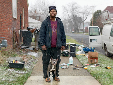 Calvin with His Pitbull Detroit MI 2011 6130738